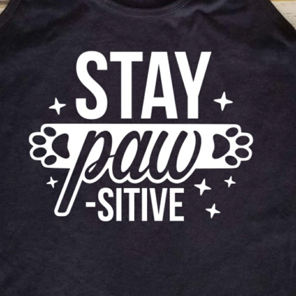 Stay Pawsitive (Stay Positive) racerback tank top - Picture 2 of 3